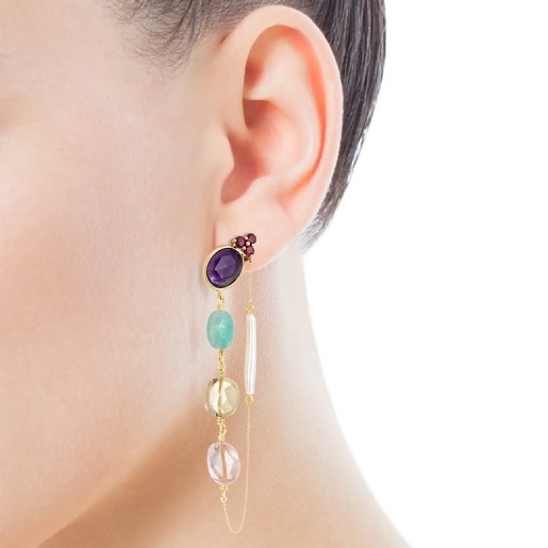 Tous Kurzes/Long Luz With Gemstones Pearl Ohrringe Gold | Österreich-YPFODK721