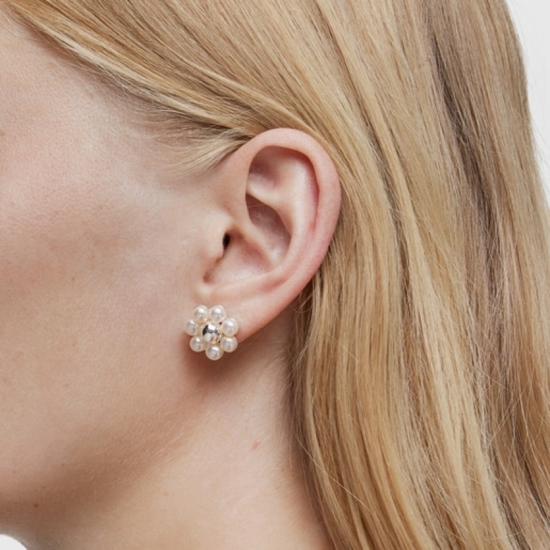 Tous Kurzes Flower Cultured Pearls Sugar Party Ohrringe Silber | Österreich-ERGBCD341