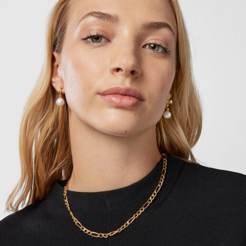 Tous Kurzes Gloss Ball With Pearl Ohrringe Gold | Österreich-OKCXAF786