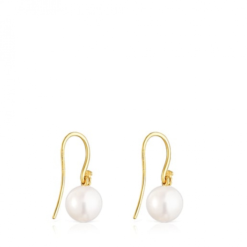 Tous Kurzes Gloss With Pearl Ohrringe Gold | Österreich-ETIHVP795