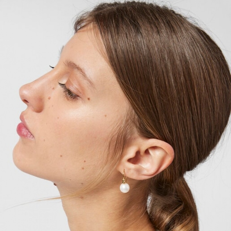 Tous Kurzes Gloss With Pearl Ohrringe Gold | Österreich-ETIHVP795