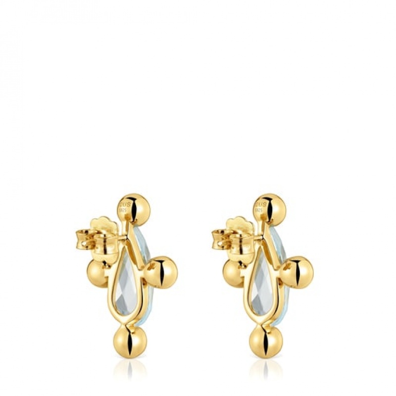Tous Kurzes Heart With Topaz Sugar Party Ohrringe Gold | Österreich-IMBKXZ365