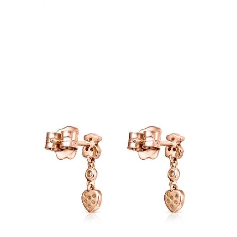 Tous Kurzes Les Classiques With Diamonds Ohrringe Rosa Gold | Österreich-UGVCSK237