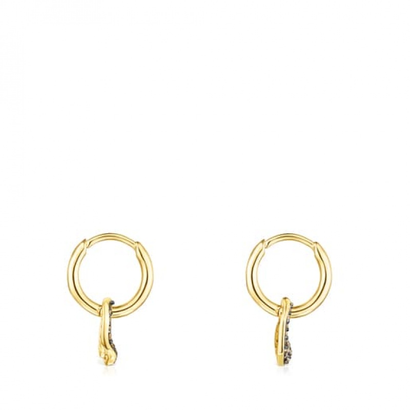 Tous Kurzes Nenufar With Diamonds Ohrringe Gold | Österreich-LPENHG614
