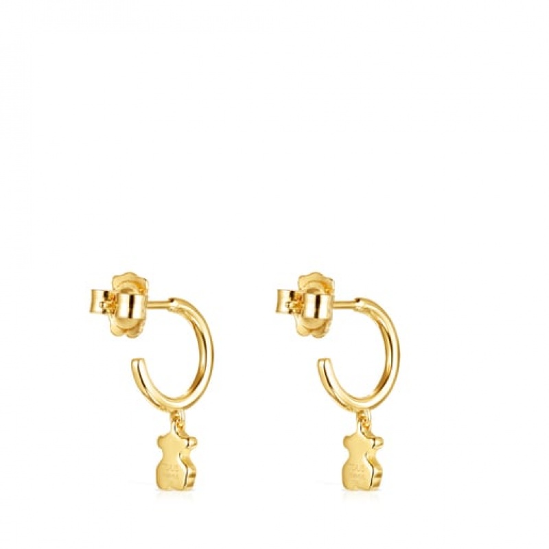 Tous Kurzes Nocturne Bear With Diamonds Ohrringe Gold | Österreich-MAOVIY680