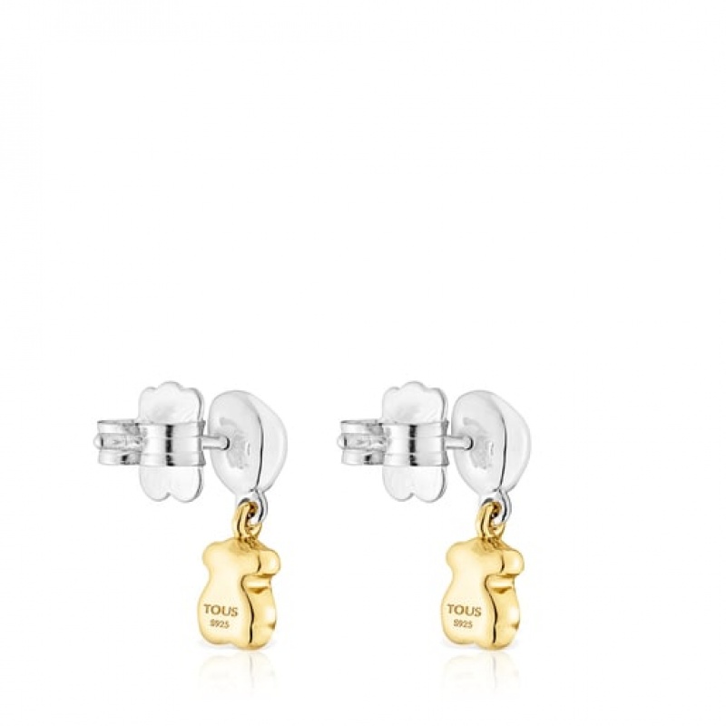 Tous Kurzes Two-tone Joy Bits With Bear Ohrringe Gold Silber | Österreich-WLXDHR057