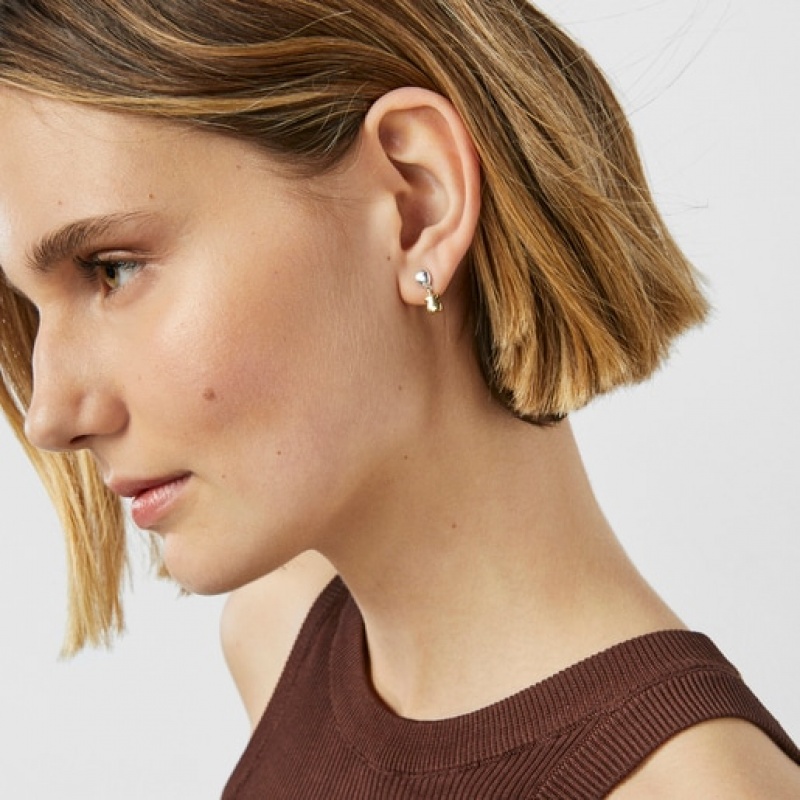 Tous Kurzes Two-tone Joy Bits With Bear Ohrringe Gold Silber | Österreich-WLXDHR057