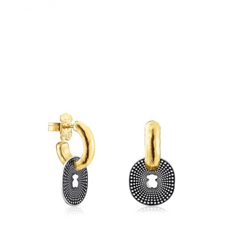 Tous Kurzes Two-tone Oursin Ohrringe Gold | Österreich-WZOHDA481
