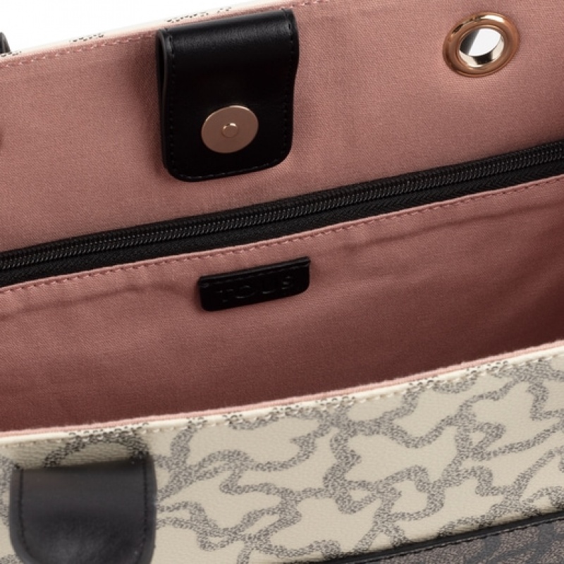 Tous Large Amaya Kaos Icon Handtasche Weiß Schwarz | Österreich-OXDNLH463