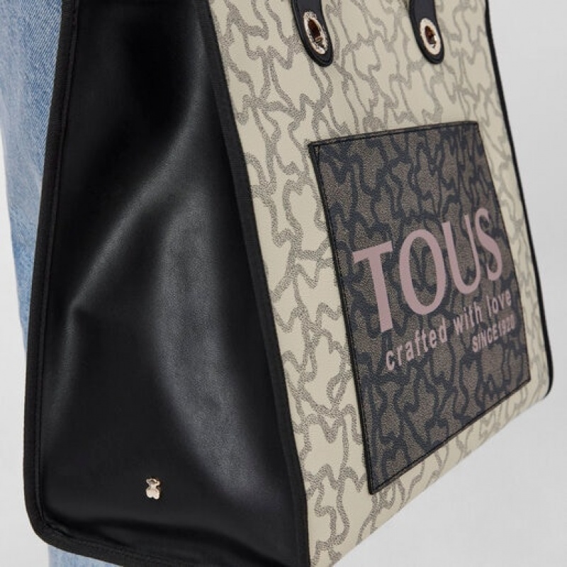 Tous Large Amaya Kaos Icon Handtasche Weiß Schwarz | Österreich-OXDNLH463