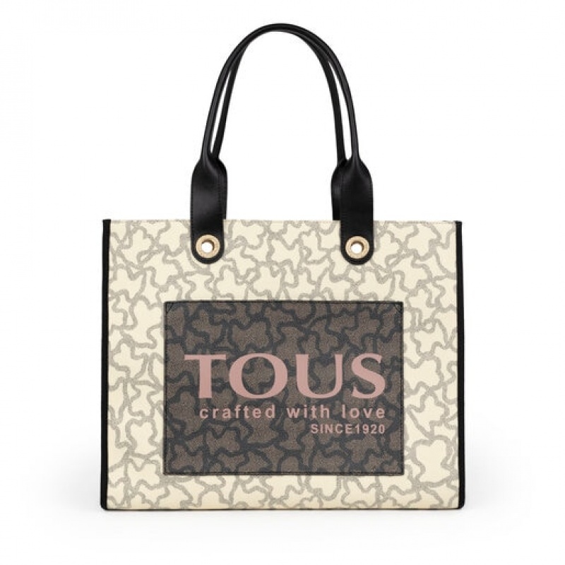Tous Large Amaya Kaos Icon Handtasche Weiß Schwarz | Österreich-OXDNLH463