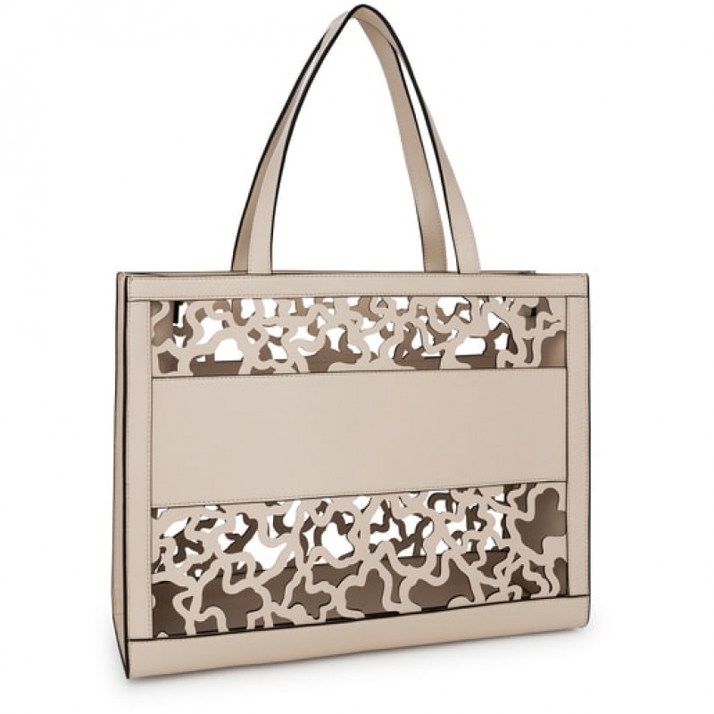 Tous Large Amaya Kaos Shock Handtasche Beige | Österreich-ZHWXNC457