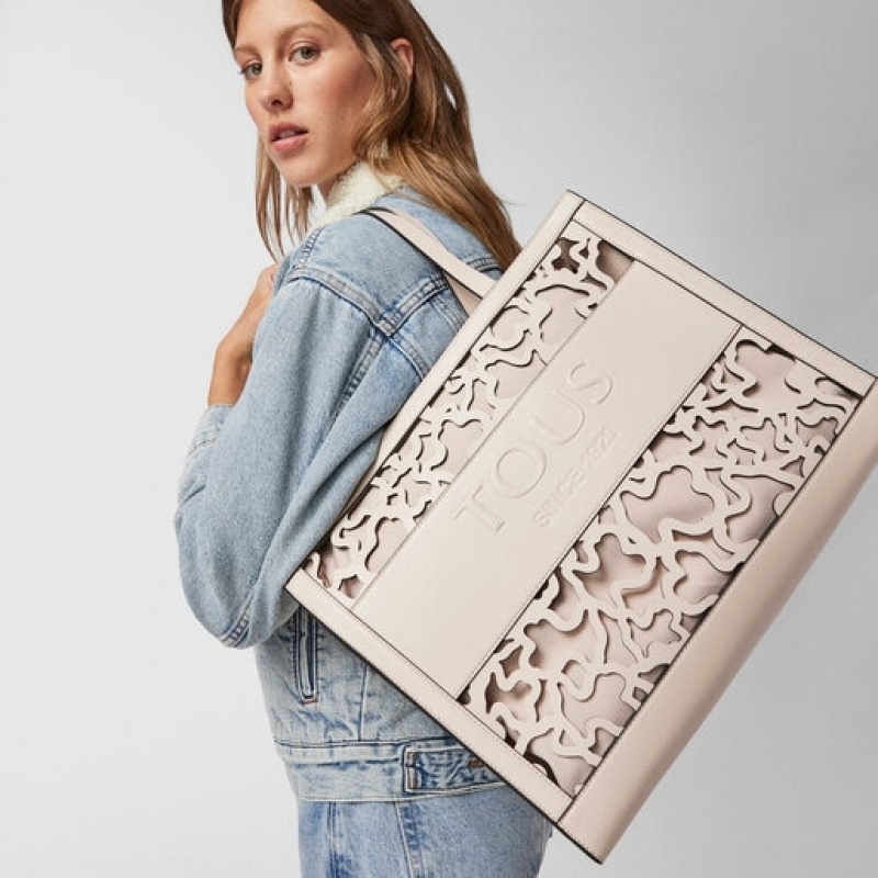 Tous Large Amaya Kaos Shock Handtasche Beige | Österreich-ZHWXNC457