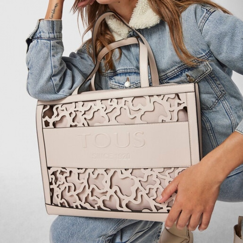 Tous Large Amaya Kaos Shock Handtasche Beige | Österreich-ZHWXNC457