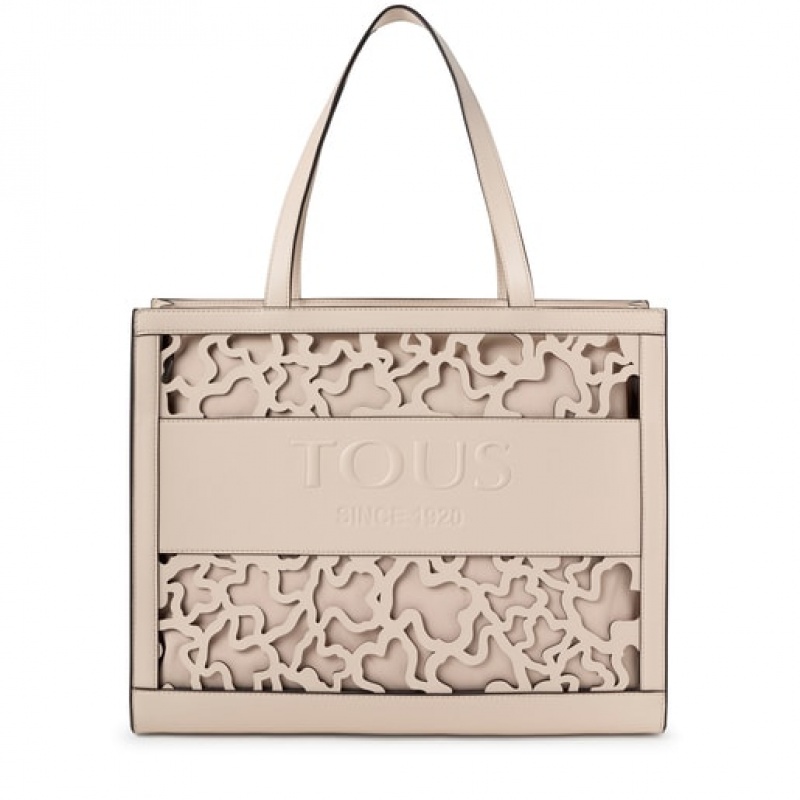 Tous Large Amaya Kaos Shock Handtasche Beige | Österreich-ZHWXNC457