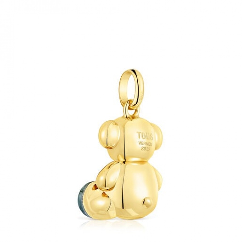 Tous Large Bold Bear With Labradorite Anhänger Gold | Österreich-AZTNDW045