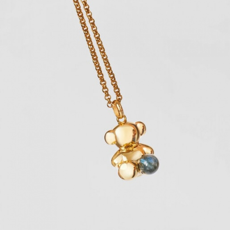 Tous Large Bold Bear With Labradorite Anhänger Gold | Österreich-AZTNDW045