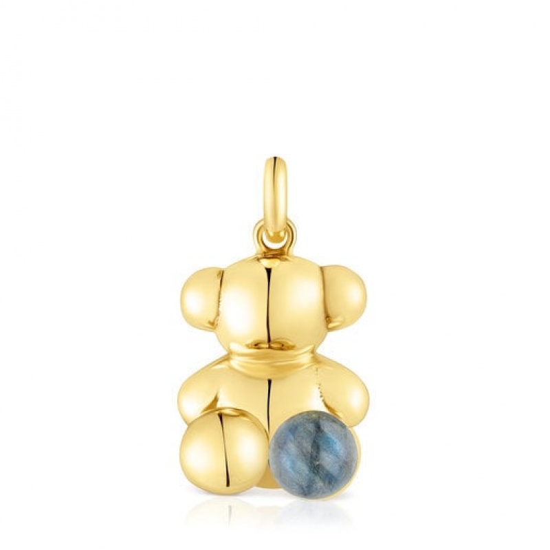 Tous Large Bold Bear With Labradorite Anhänger Gold | Österreich-AZTNDW045