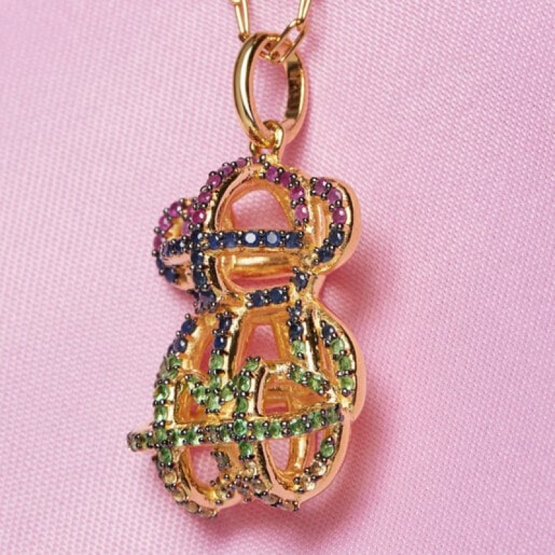 Tous Large Costura With Gemstones Anhänger Gold | Österreich-XGKOZT247