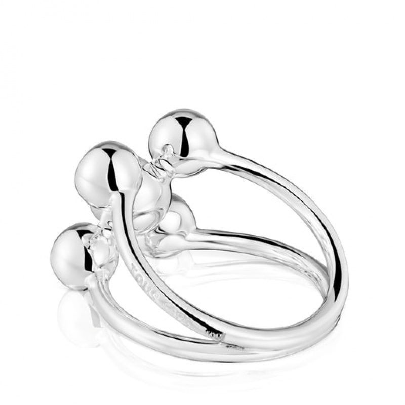 Tous Large Cultured Pearl Motifs Sugar Party Ring Silber | Österreich-UVCWFN429
