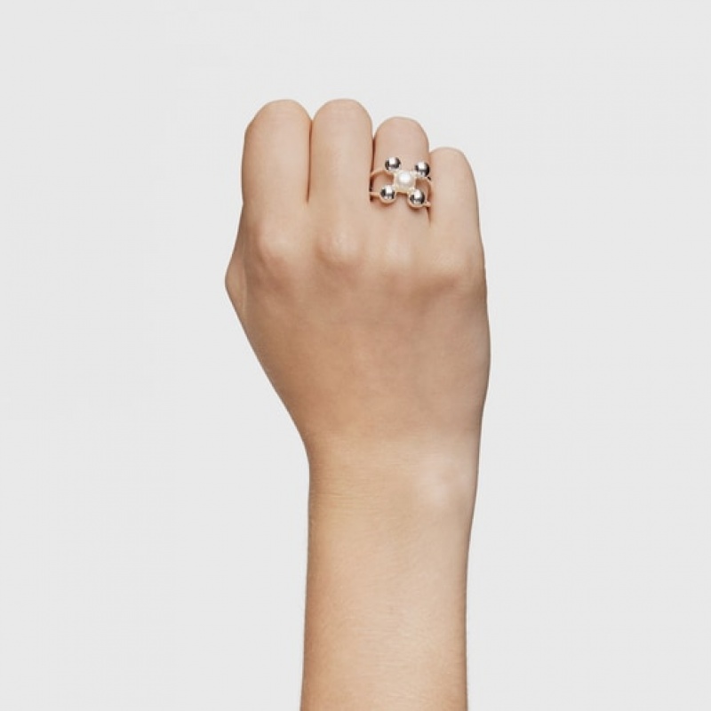 Tous Large Cultured Pearl Motifs Sugar Party Ring Silber | Österreich-UVCWFN429