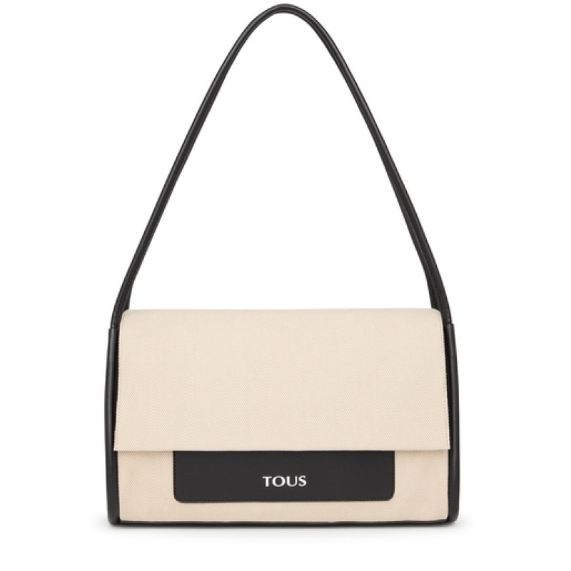 Tous Large Empire Baumwoll Umhängetasche Beige | Österreich-EQXMFL406