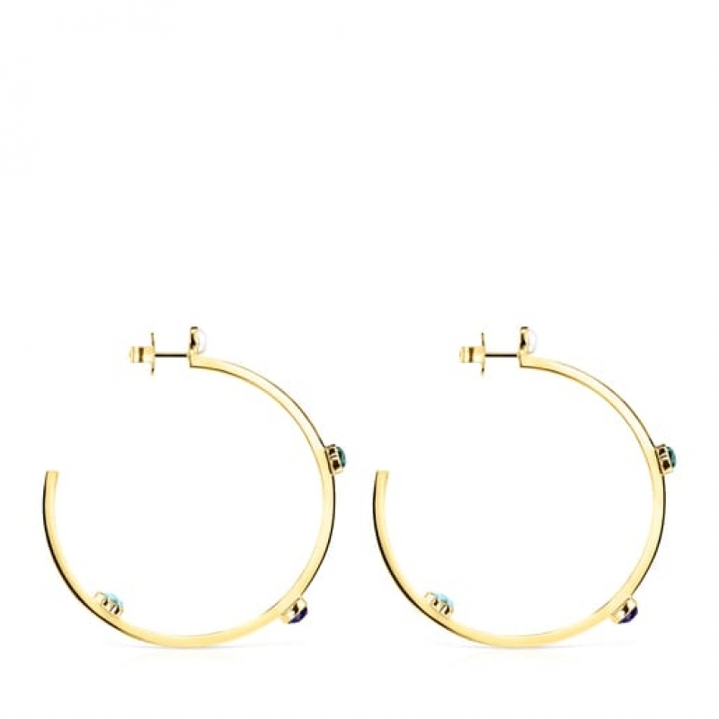 Tous Large Glory With Gemstones Ohrringe Gold | Österreich-JGHSDF483