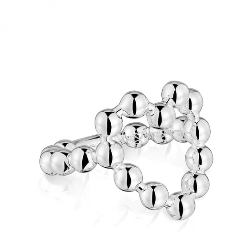 Tous Large Heart Sugar Party Ring Silber | Österreich-BGLJKM831