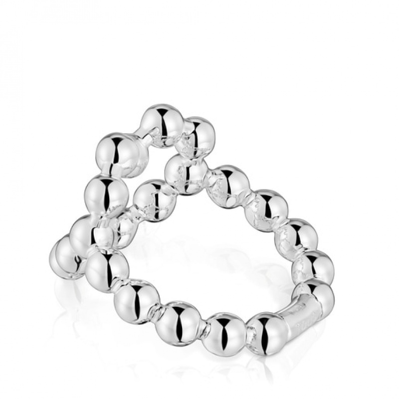 Tous Large Heart Sugar Party Ring Silber | Österreich-BGLJKM831