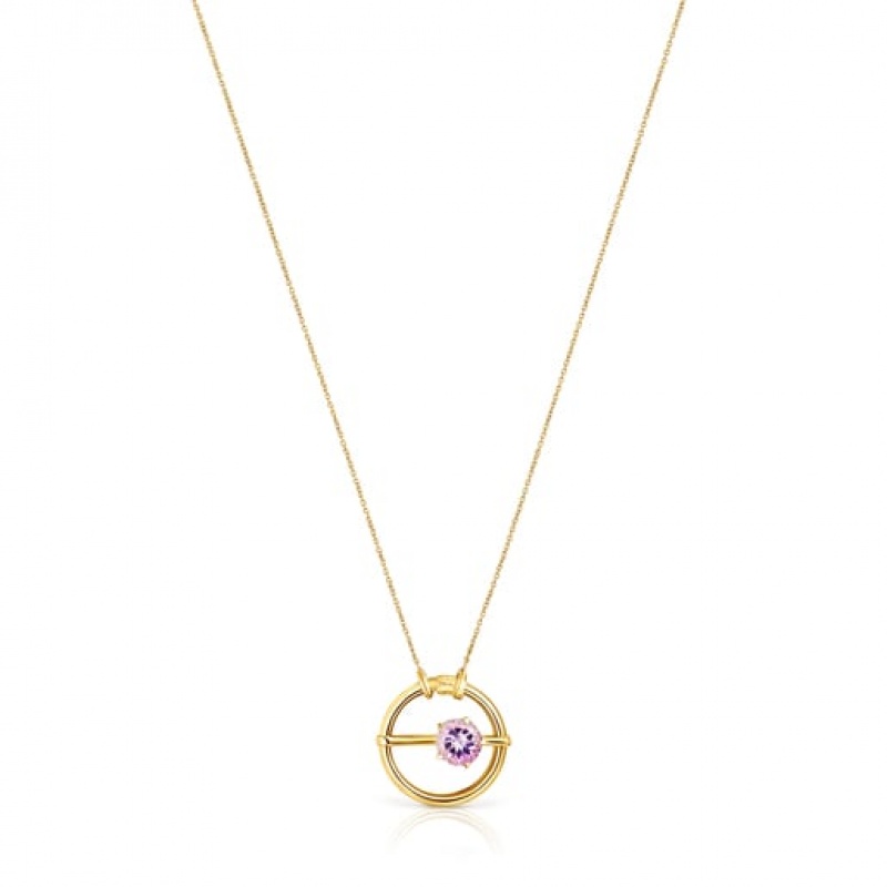 Tous Large Hold With Amethyst Anhänger Gold | Österreich-LBADOP579