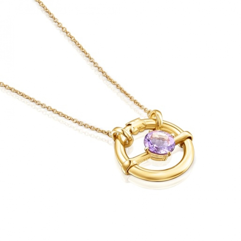 Tous Large Hold With Amethyst Anhänger Gold | Österreich-LBADOP579