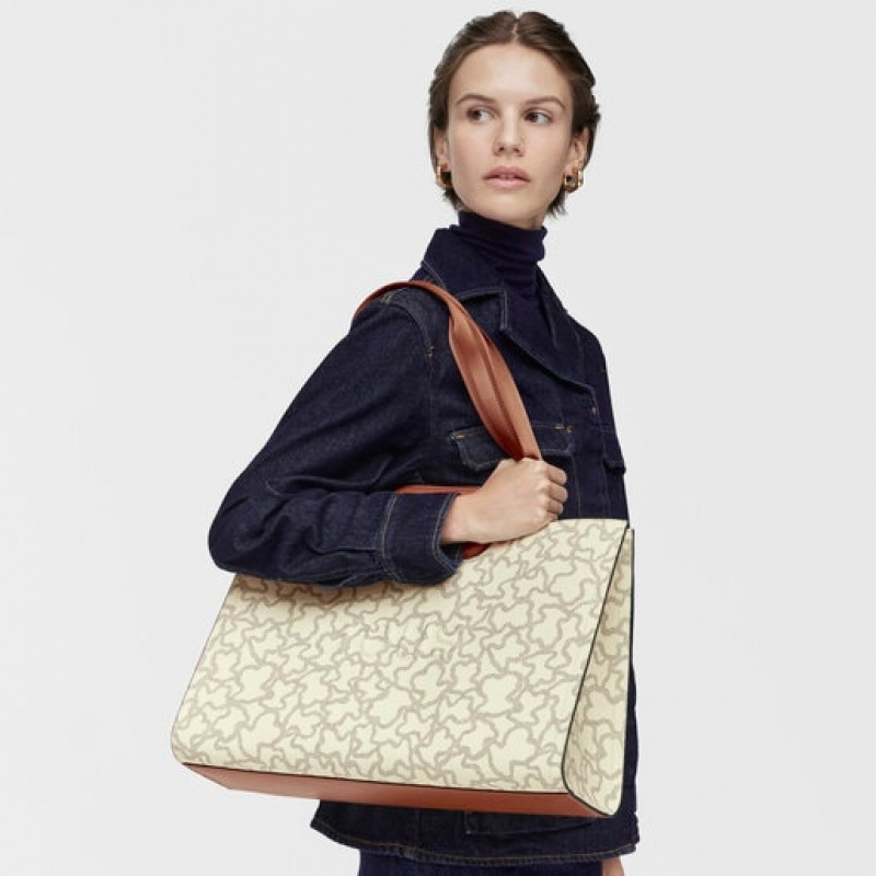 Tous Large Kaos Icon Amaya Handtasche Beige | Österreich-GBVUWL093