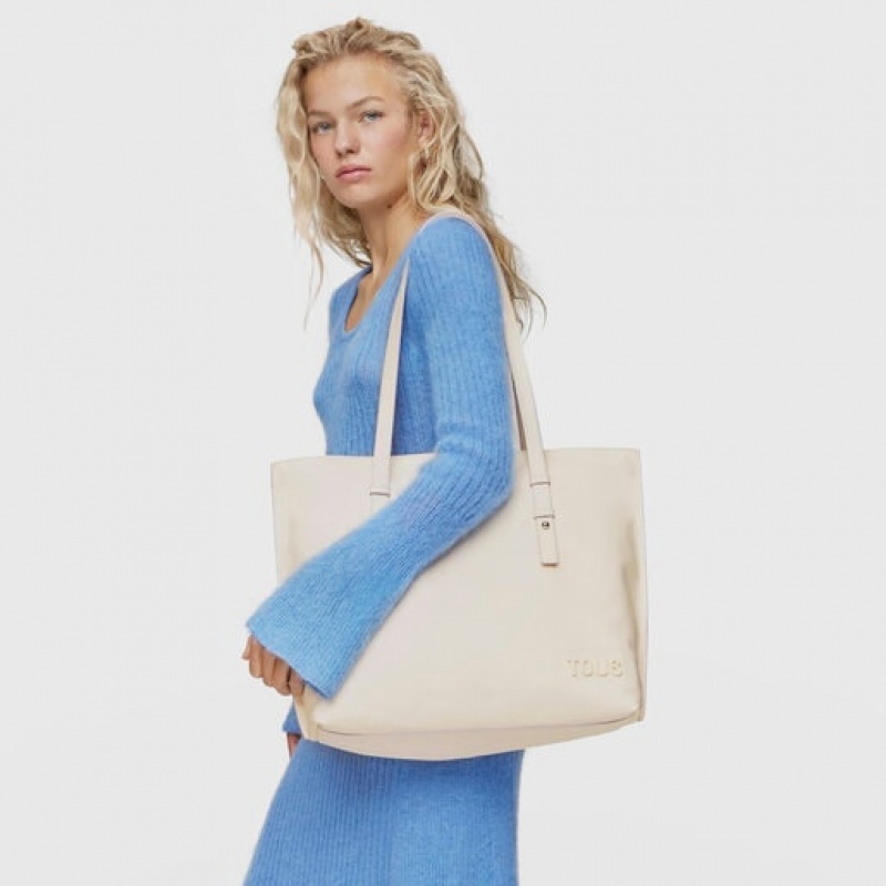 Tous Large Leder Candy Handtasche Beige | Österreich-KSQPMB405