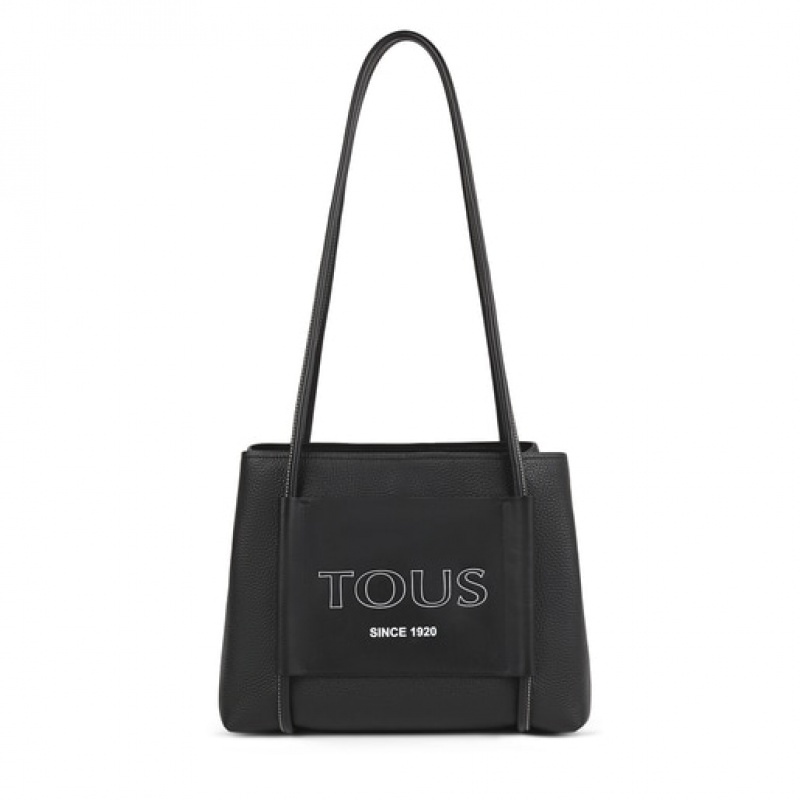 Tous Large Leder Empire City Umhängetasche Schwarz | Österreich-XGODRC025
