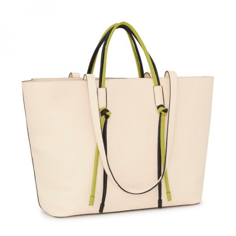 Tous Large Leder Lynn Tragetasche Beige | Österreich-UVPQFN740