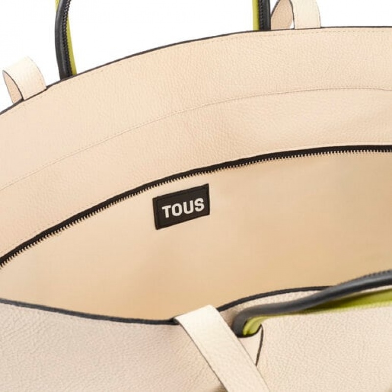 Tous Large Leder Lynn Tragetasche Beige | Österreich-UVPQFN740