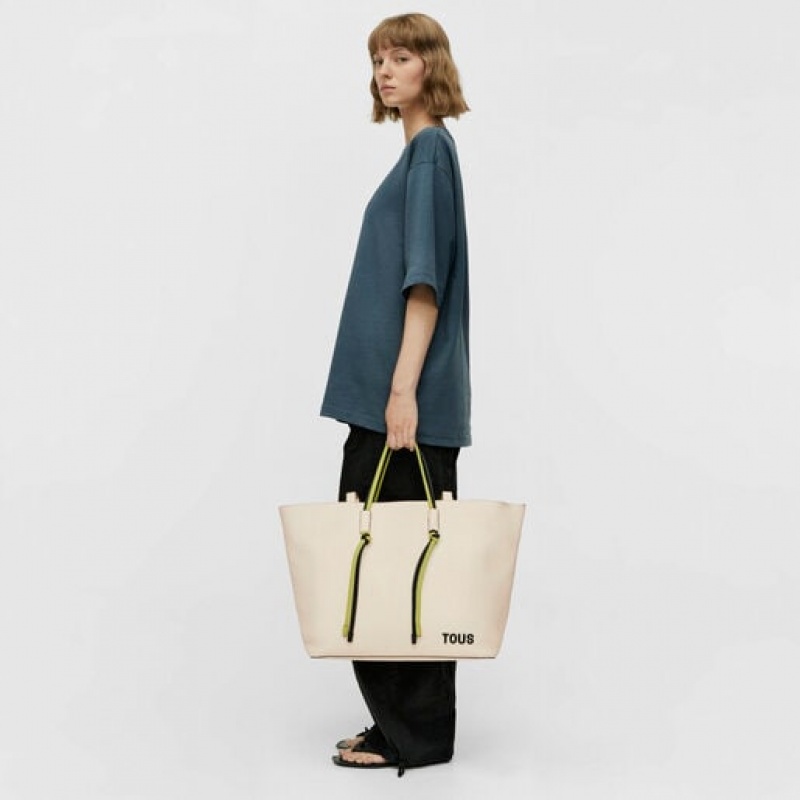 Tous Large Leder Lynn Tragetasche Beige | Österreich-UVPQFN740