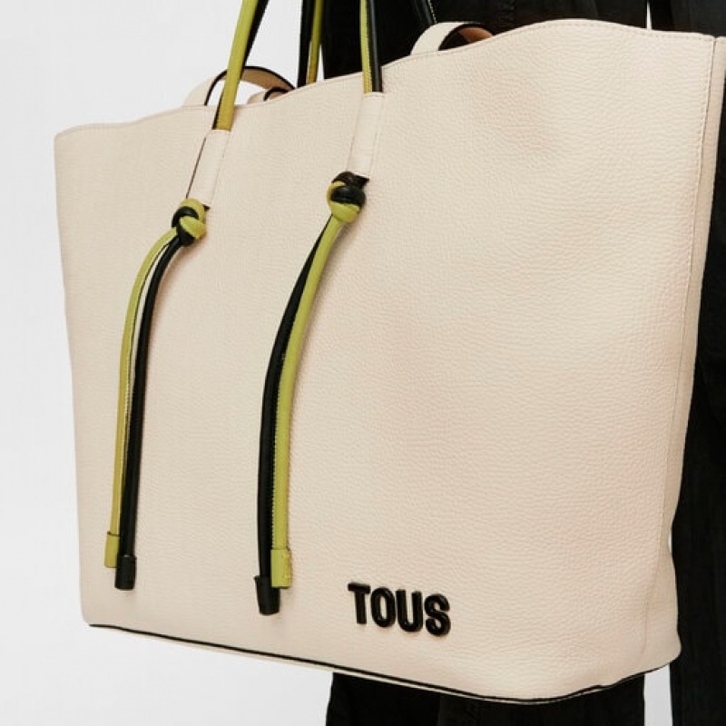 Tous Large Leder Lynn Tragetasche Beige | Österreich-UVPQFN740