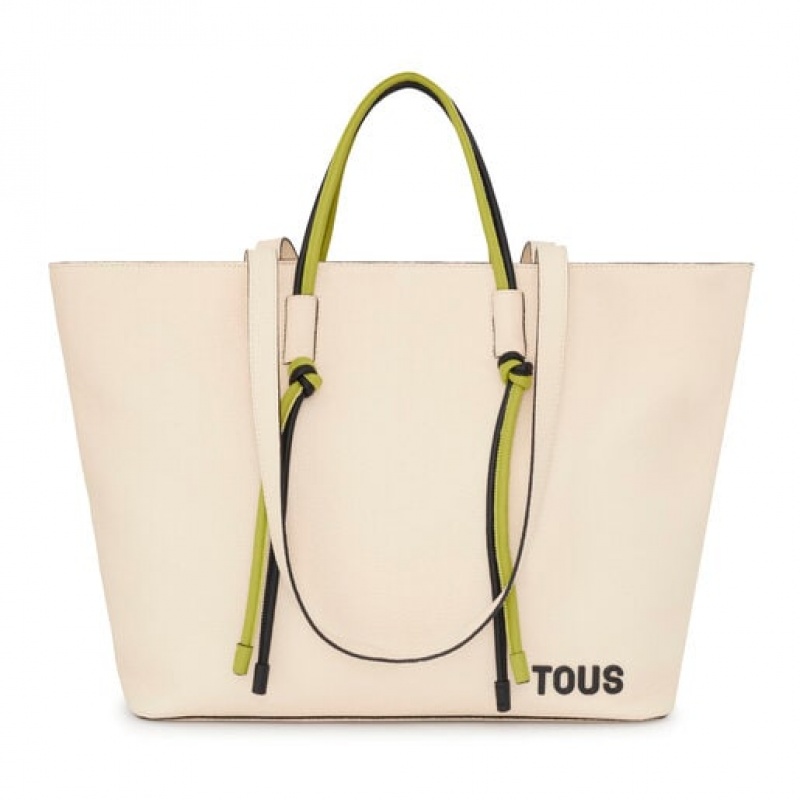 Tous Large Leder Lynn Tragetasche Beige | Österreich-UVPQFN740