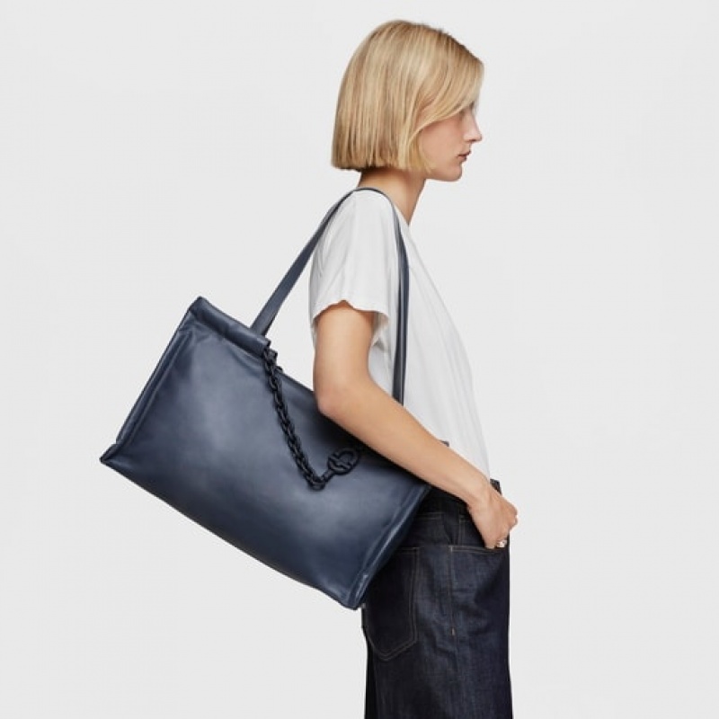 Tous Large Leder Manifesto Handtasche Dunkelgrau | Österreich-OMTVDB174