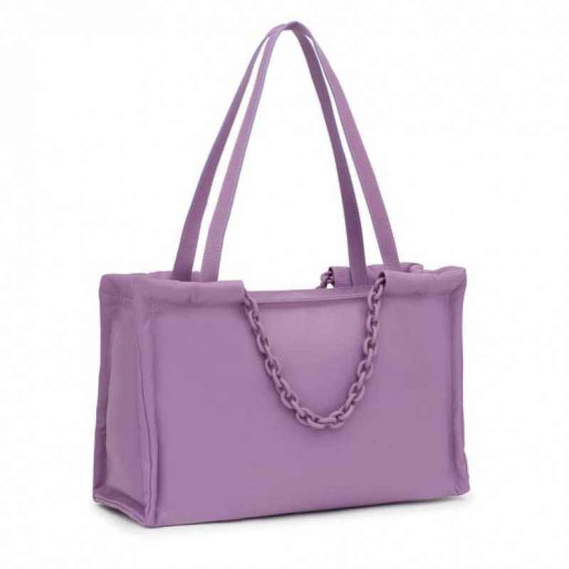 Tous Large Leder Manifesto Handtasche Lilac | Österreich-ACGLWZ634