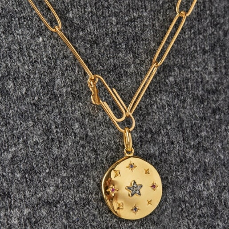 Tous Large Magic Nature Disc With Gemstones Anhänger Gold | Österreich-ULOBAJ273