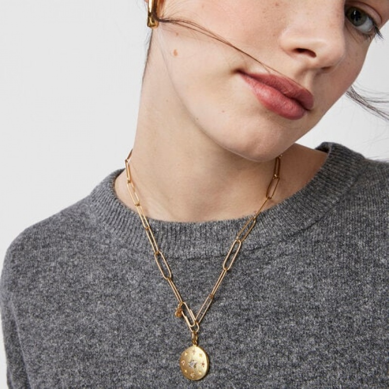 Tous Large Magic Nature Disc With Gemstones Anhänger Gold | Österreich-ULOBAJ273