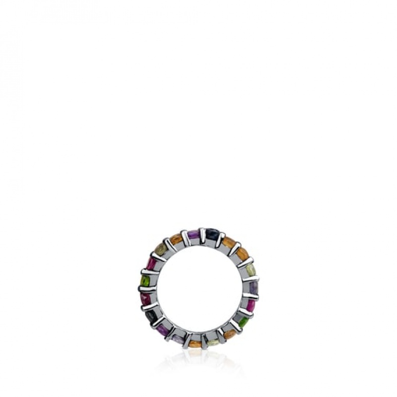 Tous Large Shield With Gemstones Anhänger Silber | Österreich-LHZAYO136