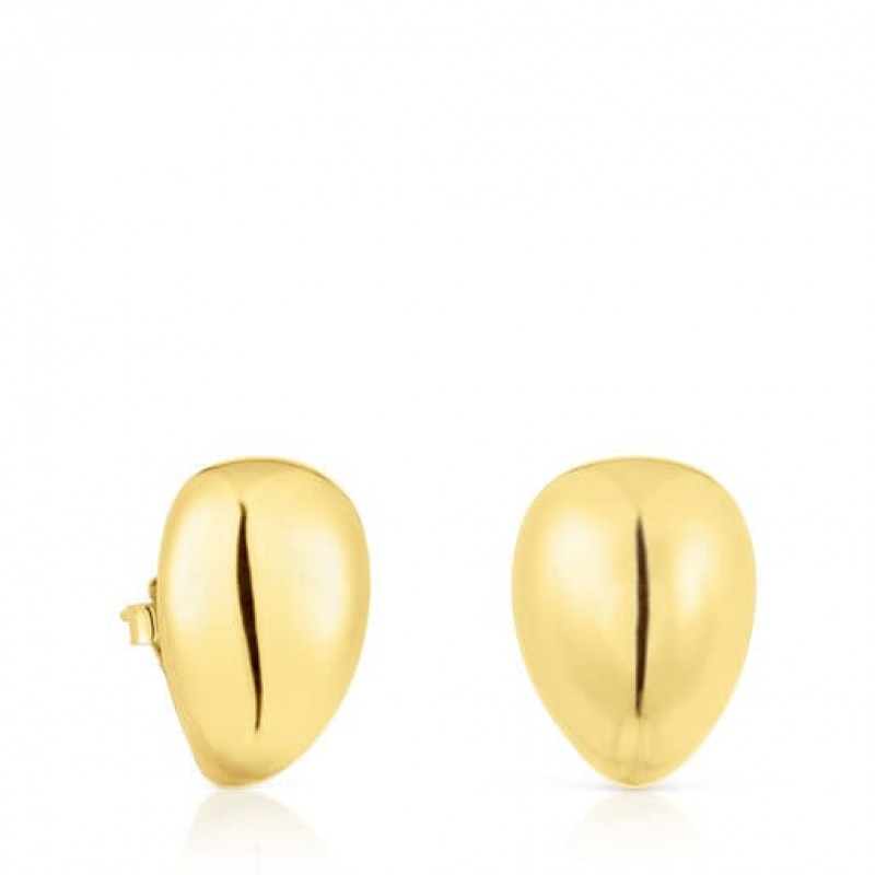 Tous Large Teardrop Balloon Ohrringe Gold | Österreich-ZIWODJ751