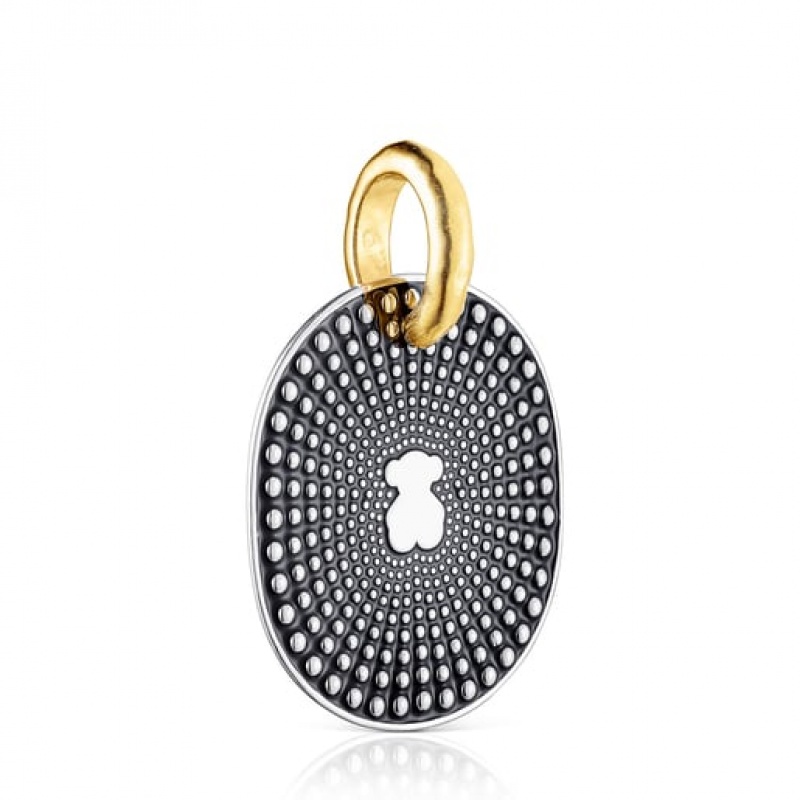 Tous Large Two-tone Oursin Anhänger Silber | Österreich-ZXPWON768
