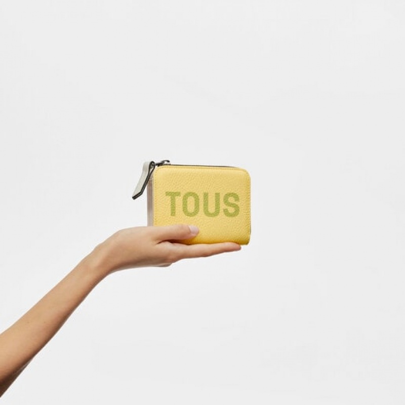 Tous Leder Logo Lynn Card Geldbörse Gelb | Österreich-MTALWI459