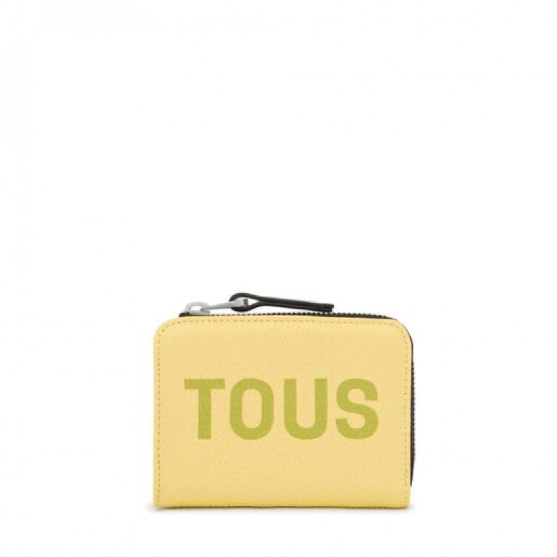 Tous Leder Logo Lynn Card Geldbörse Gelb | Österreich-MTALWI459