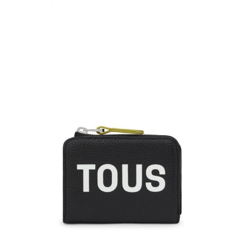 Tous Leder Logo Lynn Card Geldbörse Schwarz | Österreich-RCMVGA491