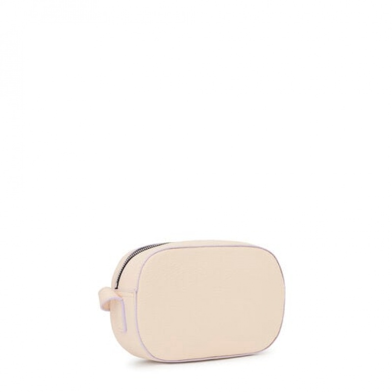 Tous Leder Logo Lynn Umhängetasche Beige | Österreich-VQMJAB902